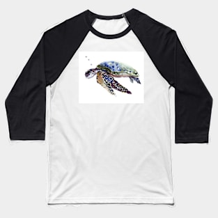 Sea Turtle Swimming Baseball T-Shirt